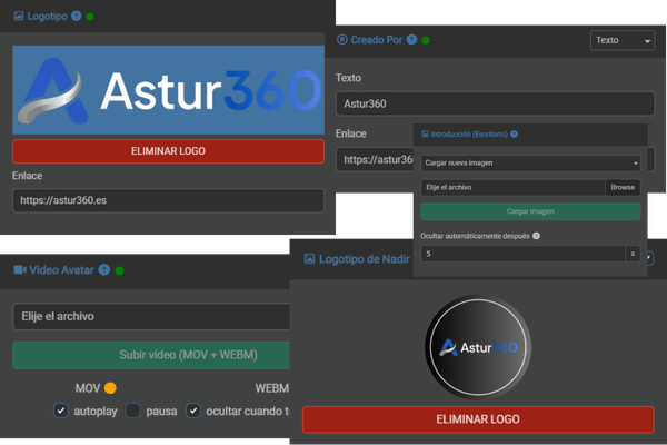 Herramientas del editor interactivo Astur360